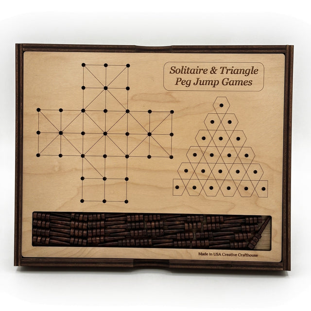 Solitaire and Triangle Peg Jump Puzzles | Coffee Table Games - Creative Crafthouse