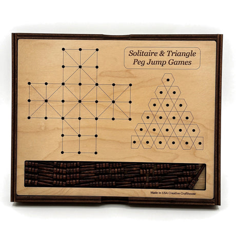 Solitaire and Triangle Peg Jump Puzzles | Coffee Table Games - Creative Crafthouse