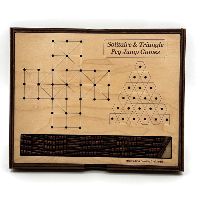 Solitaire and Triangle Peg Jump Puzzles | Coffee Table Games - Creative Crafthouse