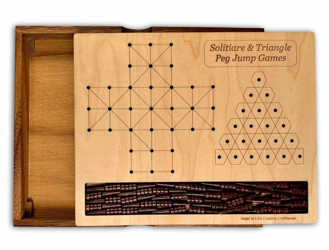 Solitiare & Triangle Peg Jump Board Games - Creative Crafthouse