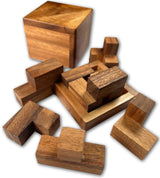Soma Cube Puzzle - Wooden Brain Teaser For Kids - 7 Piece Childrens Gift Puzzles - Christmas Gift for Boys and Girls - Creative Crafthouse