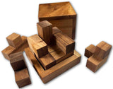 Soma Cube Puzzle - Wooden Brain Teaser For Kids - 7 Piece Childrens Gift Puzzles - Christmas Gift for Boys and Girls - Creative Crafthouse