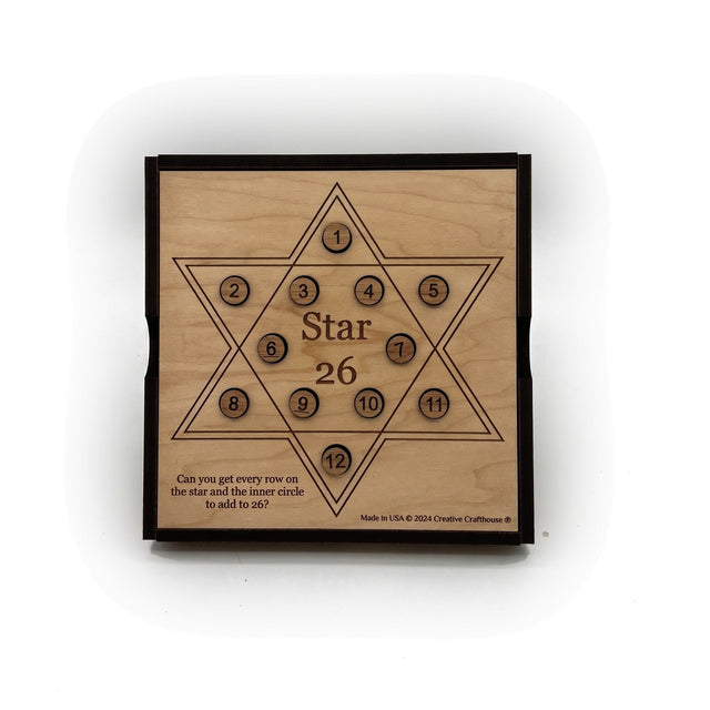 Star 26 Math Puzzle | Challenging Wooden Brain Teaser - Creative Crafthouse