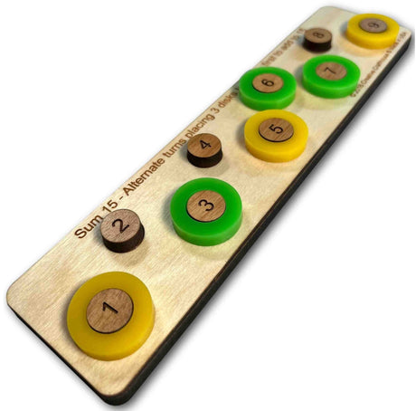 Sum 15 Game – Alternate turns to be first to add to 15. Fun with Math for younger crowd - Creative Crafthouse
