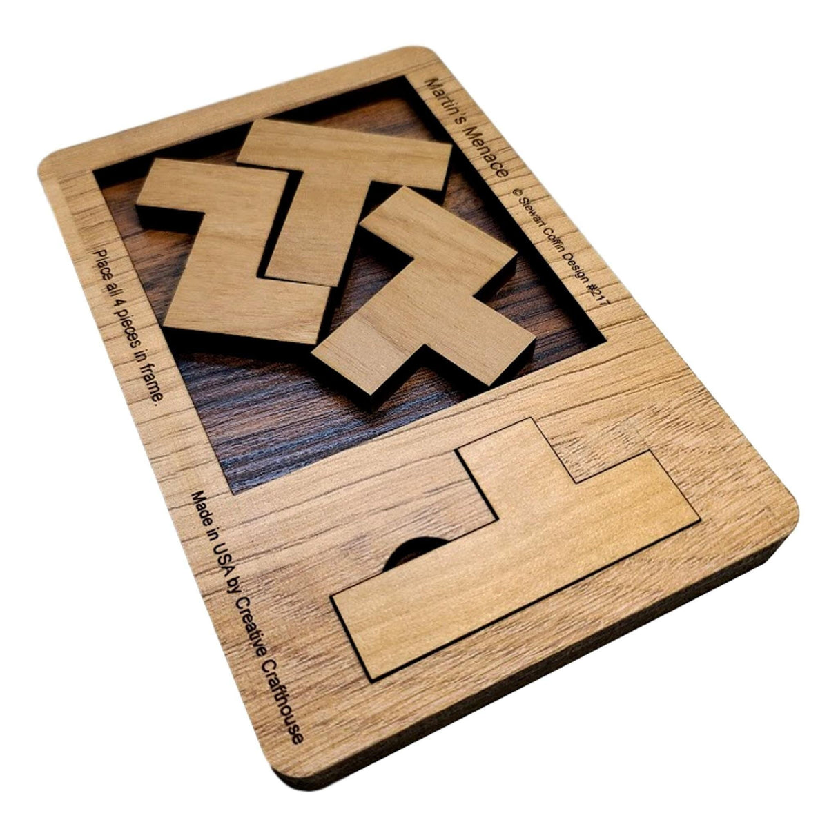 The Impossible Puzzle Series - Martin's Menace 4 Piece Brain Teaser for Adults - Extremely Hard Wooden Puzzle - Stockings Stuffer Under 20 - Creative Crafthouse