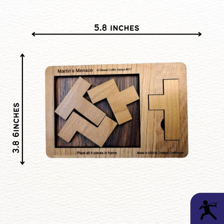 The Impossible Puzzle Series - Martin's Menace 4 Piece Brain Teaser for Adults - Extremely Hard Wooden Puzzle - Stockings Stuffer Under 20 - Creative Crafthouse