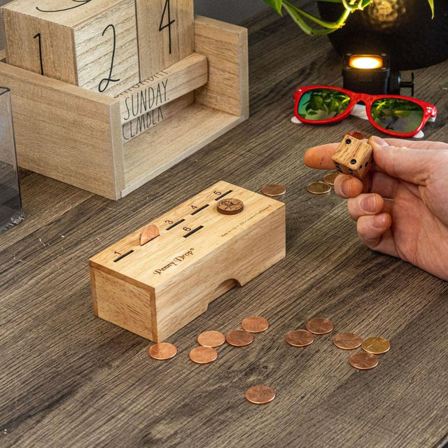 The Original Penny Drop Coin Game - Artisan Travel Edition - Personalize Gift with Laser Engraving - Fun Family Game for All Ages - Bar Game - Creative Crafthouse