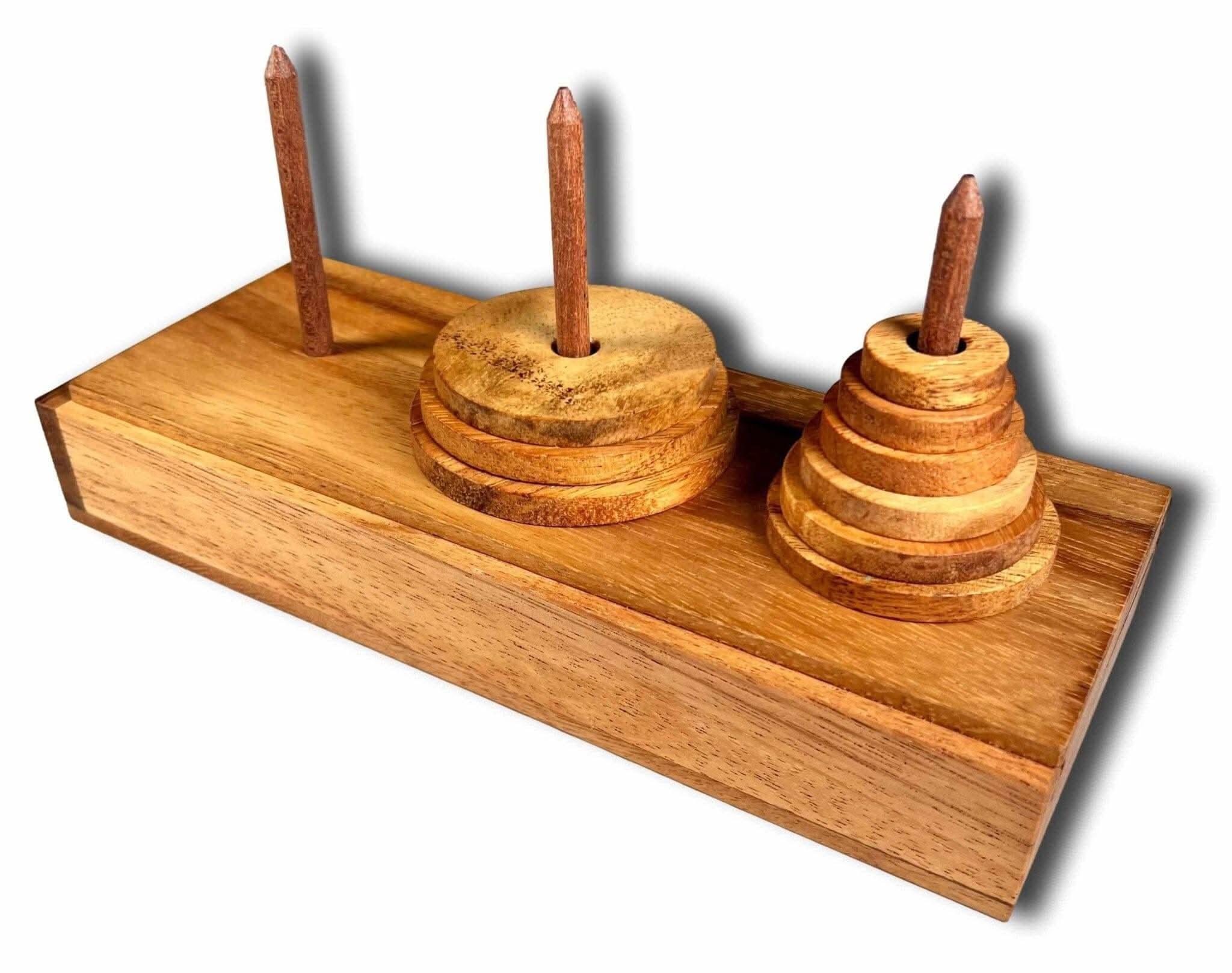 Tower of Hanoi Wood Puzzle | 9 Ring Classic Brain Teaser