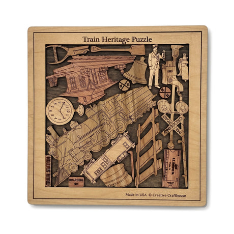 Train Heritage Wood Puzzle | Personalizable Gift and Decor - Creative Crafthouse