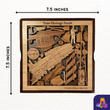 Train Heritage Wood Puzzle - Personalize with a Laser Engraved Name or Message - Creative Crafthouse