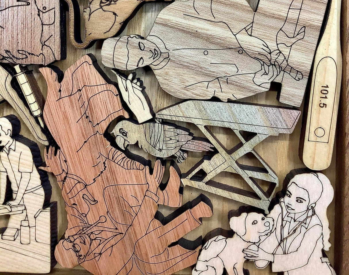 Veterinarian Puzzle Gift - artistic and challenging - can be personalized - Creative Crafthouse