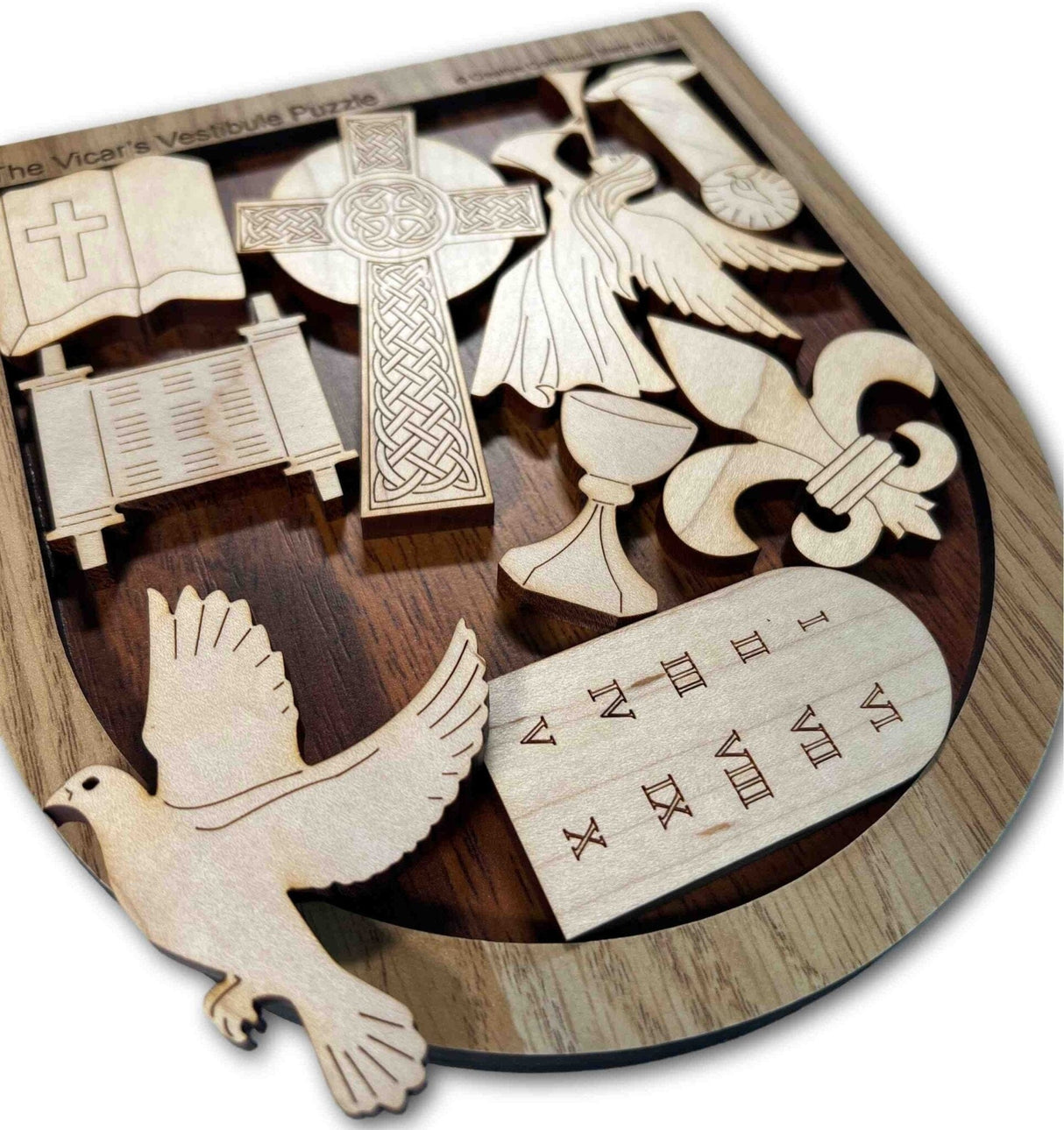 Vicars Wood Religous Puzzle - Beautiful Wood Puzzle - Uniqe Gift Made in Florida - Creative Crafthouse