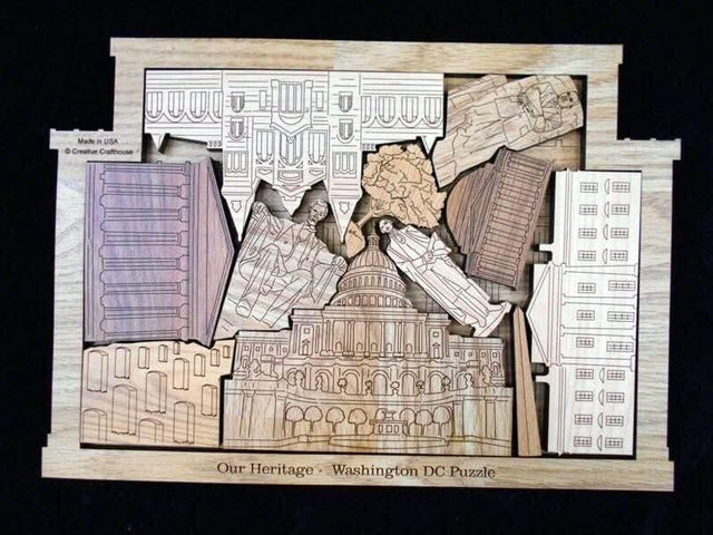Washington DC Puzzle - artistic and challenging - can be personalized - Creative Crafthouse