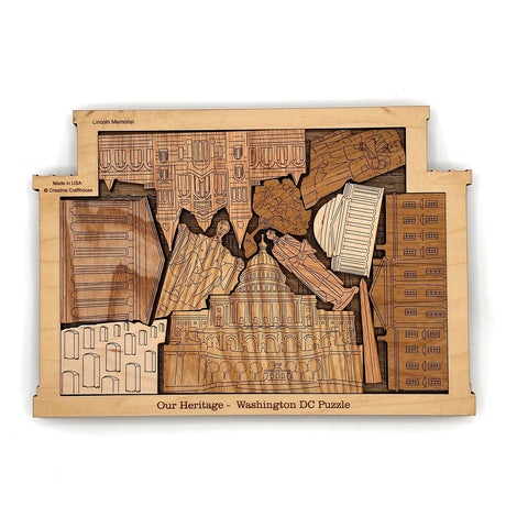 Washington DC Landmarks Puzzle | Personalizable Gift and Decor - Creative Crafthouse