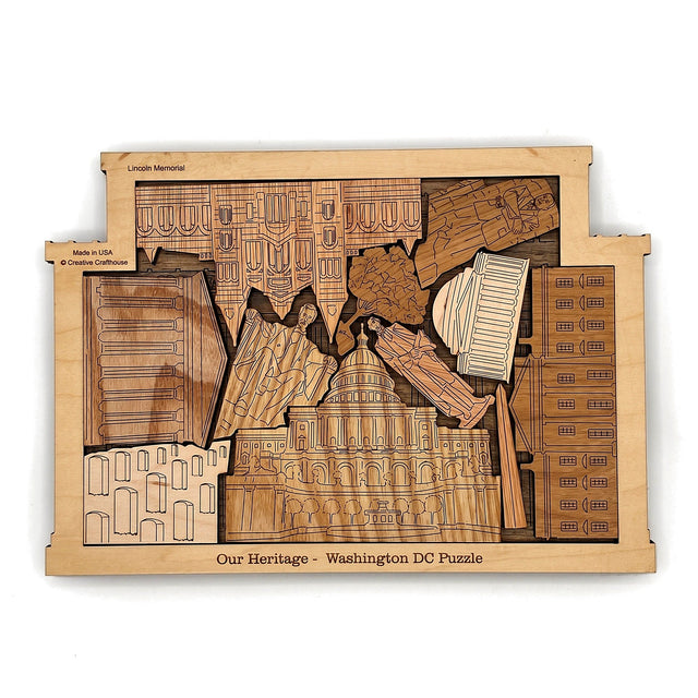 Washington DC Landmarks Puzzle | Personalizable Gift and Decor - Creative Crafthouse