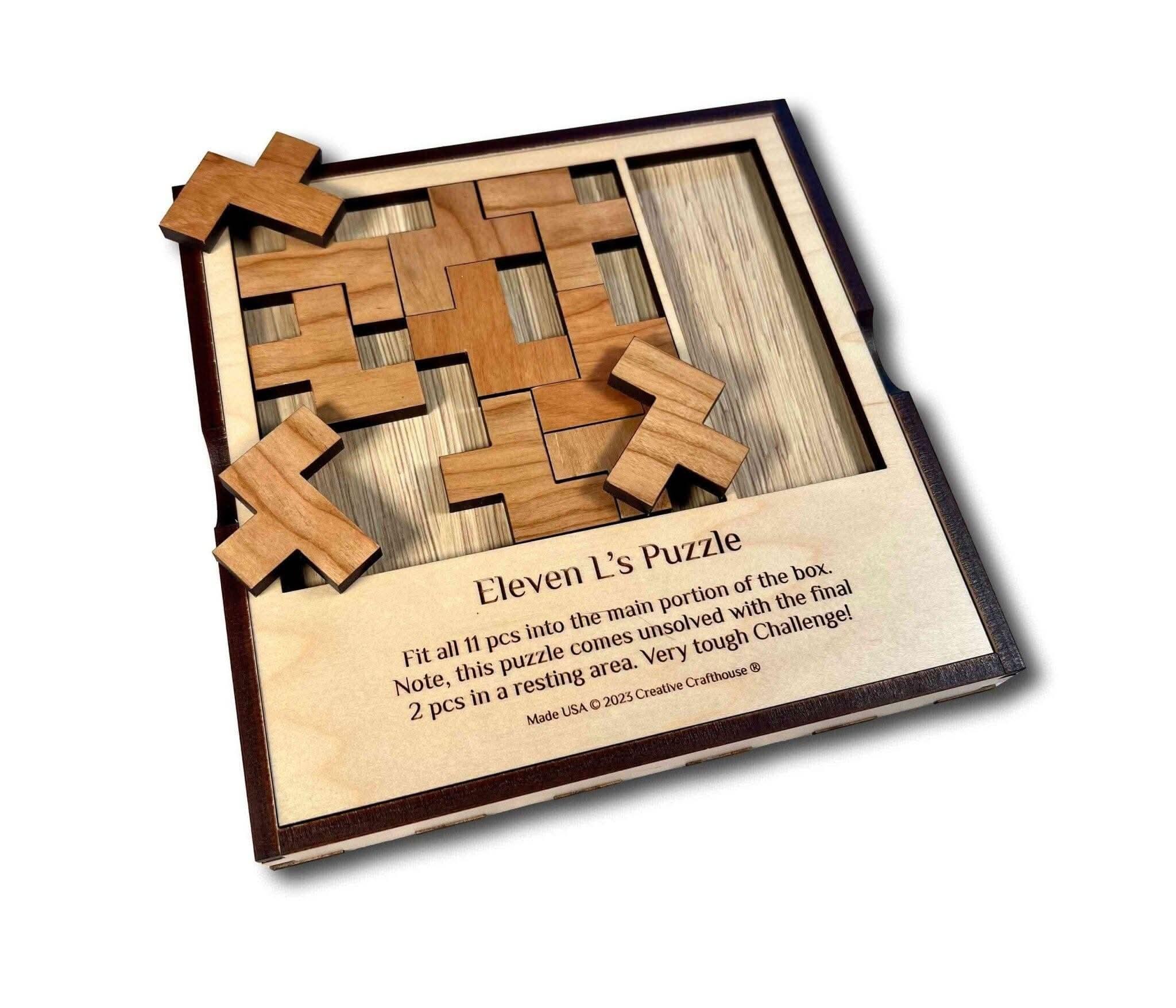 Eleven L's Premium Wooden Puzzle | Difficult Puzzle for Teens