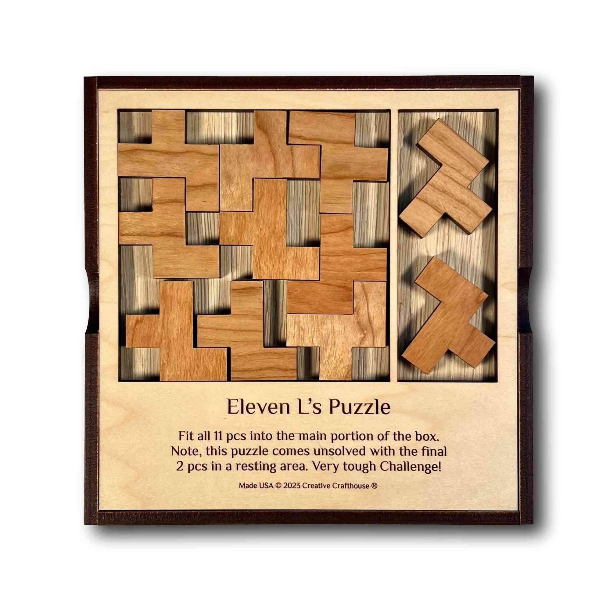 Eleven L's Premium Wooden Puzzle | Difficult Puzzle for Teens