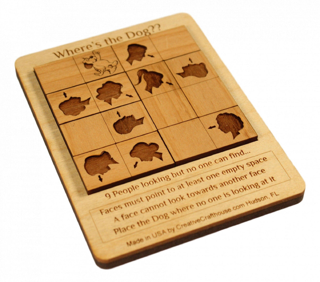 Where's the Dog? Wooden brain teaser Puzzle - Creative Crafthouse