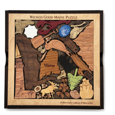 Wicked Good Maine Wood Puzzle | Personalizable Gift and Decor - Creative Crafthouse
