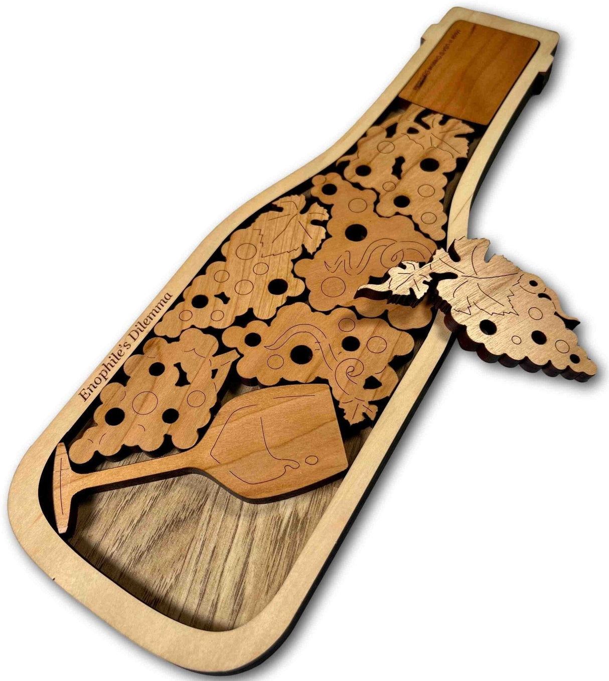 Wine Gift for Mom | Enophile's Challenge The Bottle of Fine Wine Wood Puzzle | Kitchen Decor - Creative Crafthouse