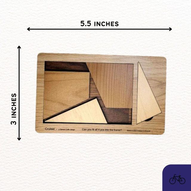 Wooden Brain Teaser Puzzle - The Cruiser - 4 Piece Wood Puzzle Game from Creative Crafthouse - Ages 10 and Up - Creative Crafthouse