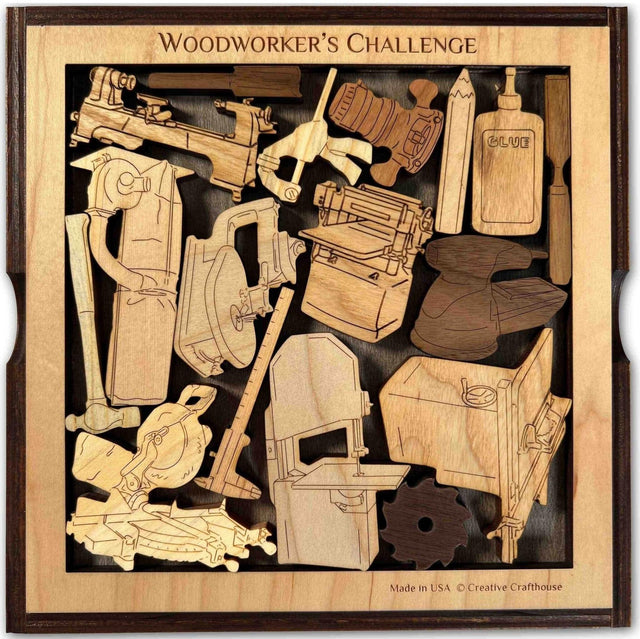Woodworkers Challenge Puzzle - artistic and challenging - can be personalized - Creative Crafthouse