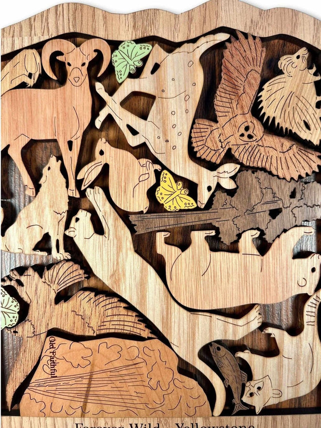 Yellowstone Park Puzzle - Forever Wild - artistic and challenging - can be personalized - Creative Crafthouse