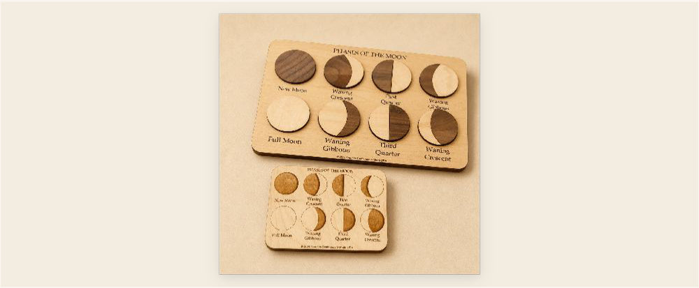 Moon Phases Puzzle | STEM Montessori Wood Toy