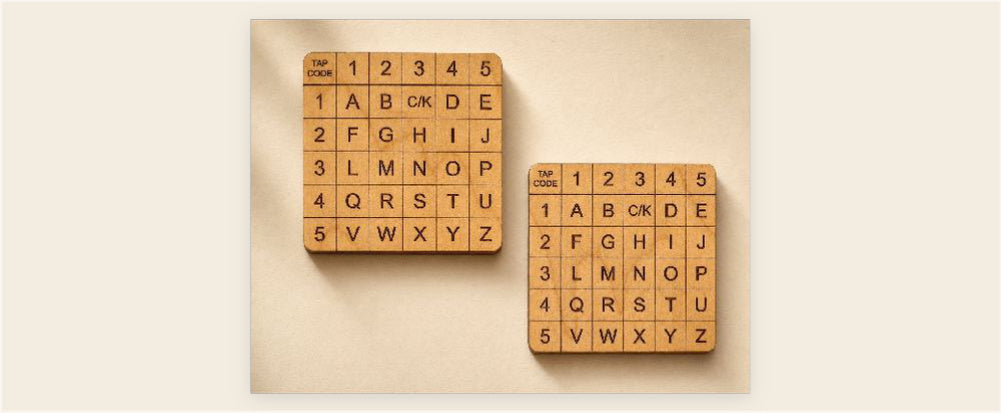 Tap Code Cipher | Pocket Sized Encryption Device