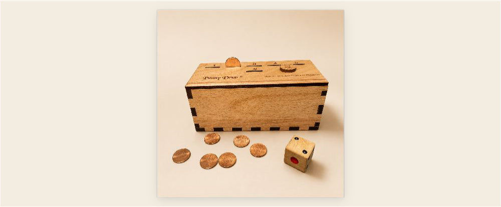 The Original Penny Drop | Wooden Family Dice Game