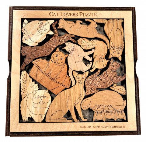 Cat with Mouse Wooden Puzzle