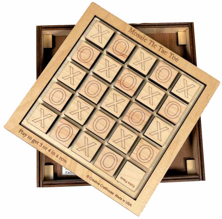 Mosaic Tic Tac Toe Get 3 or 4 in a Row Comes With Base 