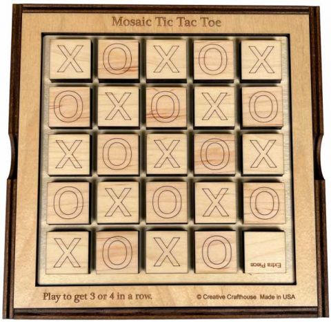 Tic Tac Toe Mosaic 5x5, Made it! Gifts, Cards, Fine Art