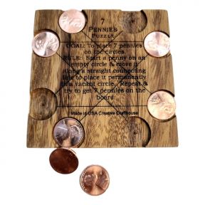 Penny Packer 16 Puzzle - insert 16 provided pennies into opening