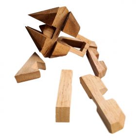Pyramid Cage wood brain teaser puzzle sz medium 