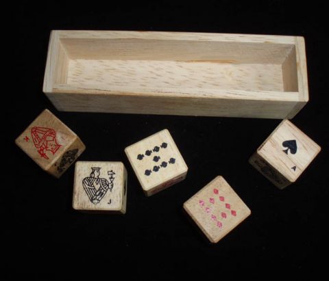 Chavet Poker Dice in Wooden Box 