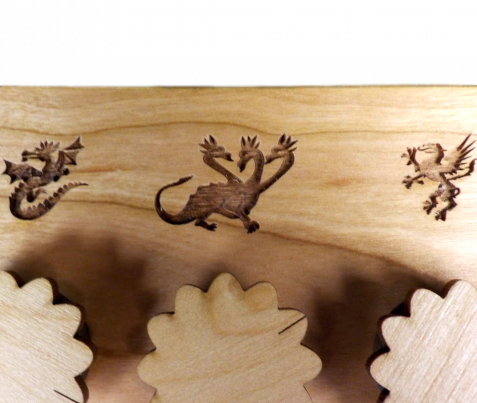 Secret Lock Dragon Puzzle Box - each with unique combination