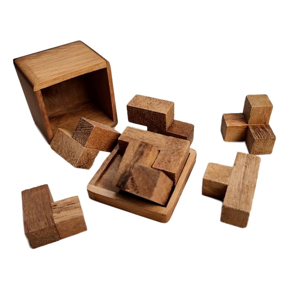 Large Brain Teaser Wooden Puzzle Soma Cube 